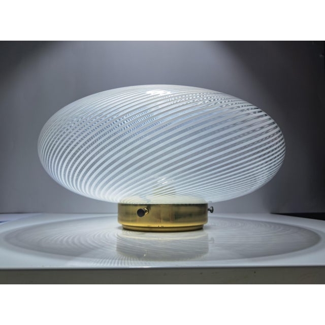 Metal Murano Glass Ceiling Lamp with Swirl Work from Manifattura Di Murano, 1960s For Sale - Image 7 of 7