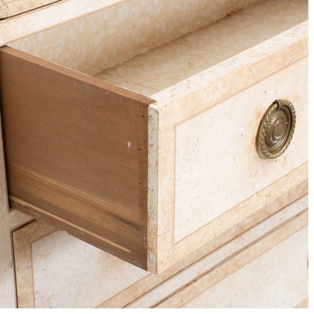 Niermann Weeks Neoclassical Ivory & Sand Painted Chest of Drawers, Niermann Weeks For Sale - Image 4 of 6