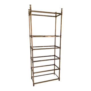 1960’s Maison Jansen Style Brass & Glass Etagere For Sale