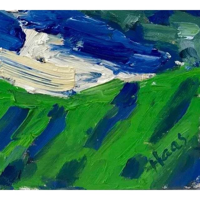 Modern Abstract Vineyard (6″×6″, Original Oil on Masonite) For Sale In Reno/Lake Tahoe - Image 6 of 10