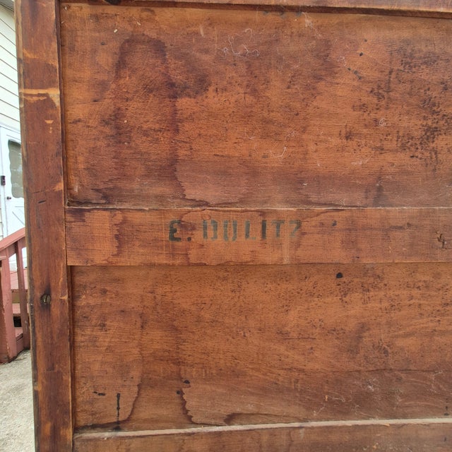 19th Century Antique Primitive Tall Screened Door Oak Pie Safe Jelly Cupboard Storage Cabinet For Sale - Image 15 of 17