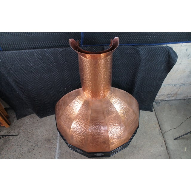 Rustic Farmhouse Hammered Copper Kitchen Stove Range Hood 58" For Sale - Image 9 of 12