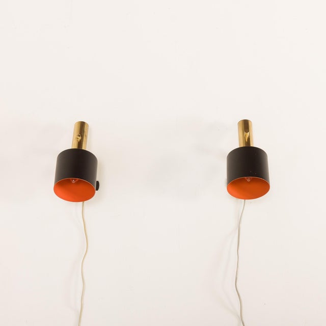 Mid-Century Modern Wall Scones by Svend Aage Holm Sørensen for Holm Sørensen & Co, 1960s, Set of 2 For Sale - Image 3 of 16