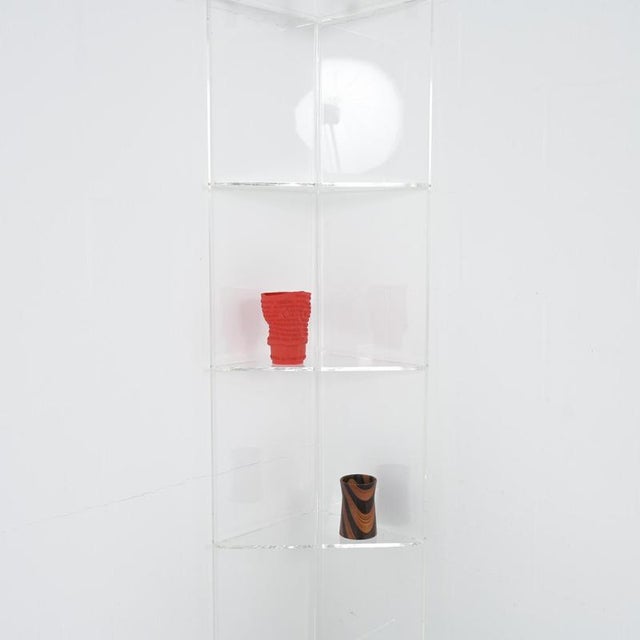 Acrylic Glass Corner Cabinet For Sale - Image 12 of 18