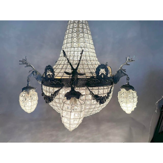 Metal 1980s French Louis XVI Charcoal Bronze Chandeliers - Pair For Sale - Image 7 of 18