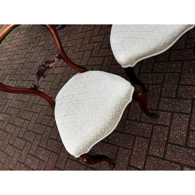 Victorian Walnut Balloon Back Dining Chairs, Set of 4 For Sale - Image 11 of 13
