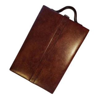 Vintage Pottery Barn Leather Cribbage Board Case | Travel Game for Play & Display For Sale