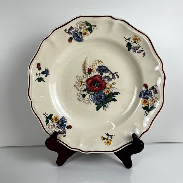 20th Century Flat Semi-Deep Agreste Plates from Sarreguemines, 1930s, Set of 6 For Sale - Image 3 of 11