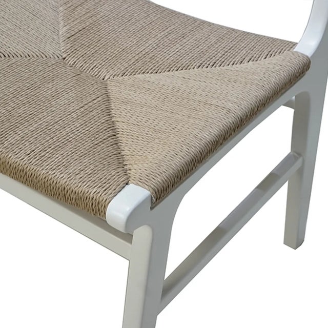 Wood Matthew Izzo Home Monroe Rattan Wrapped White Wood Dining Chair For Sale - Image 7 of 8
