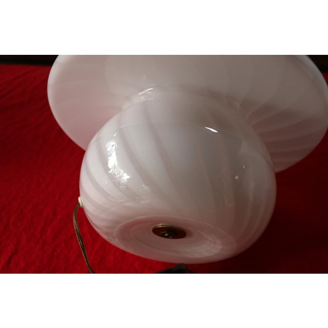 Vintage Pair of Murano Glass “Mushroom” Swirl Table Lamps – Italy, 1970s For Sale - Image 15 of 18