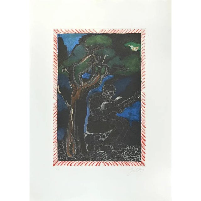 Modern Franco Gentilini, The Hermit, Etching and Aquatint, 1970s For Sale - Image 3 of 3