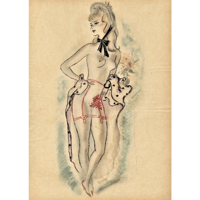Matted Nude Lithograph For Sale - Image 4 of 5