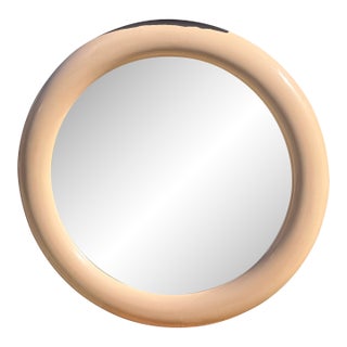 1980 Large Lacquered Peach Mirror in the Style of Karl Springer For Sale