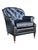Vintage English Black Leather Club Chair With Tufted Back & Casters For Sale - Image 4 of 12