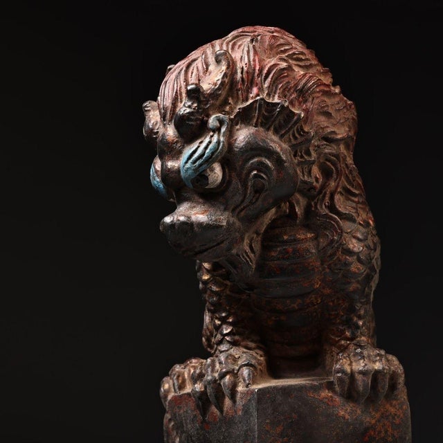Late 20th Century Gilt Bronze Figure of a Mythical Beast on a Rectangular Base For Sale In Los Angeles - Image 6 of 9