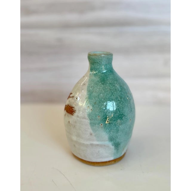 Vintage Sake Bottle Japanese Pottery – Bizen Style For Sale - Image 4 of 8