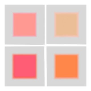 Geometric Art Prints Pink & Orange Squares 4 Pc Set 48x48 by Angela Cameron For Sale