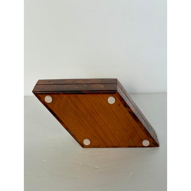 Italian Mid-Century Modern Burl Wood Decorative Box With Hinged Lid For Sale In Detroit - Image 6 of 9