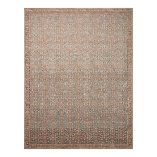 Angela Rose x Loloi Aubrey Rug Blue / Terracotta 8'-3" x 11'-3" Area Rug For Sale