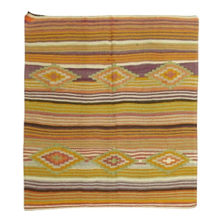 Zabihi Collection Vintage Turkish Square Kilim - 5' x 5'3" For Sale