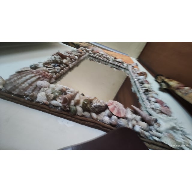 Vintage Handcrafted California Seashell Mirror For Sale - Image 9 of 18