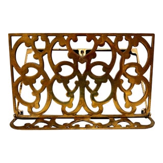 Early 20th Century Solid Brass Book Stand For Sale