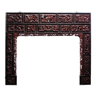 Antique Large Chinese Furniture Fragment for Headboard or Mirror Frame For Sale