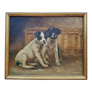 “Two Puppies” in the Style of Thomas Dalton Beumont