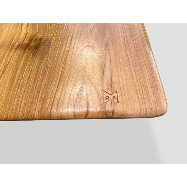 Andrianna Shamaris Midcentury Couture Teak Wood Dining Table For Sale - Image 4 of 18