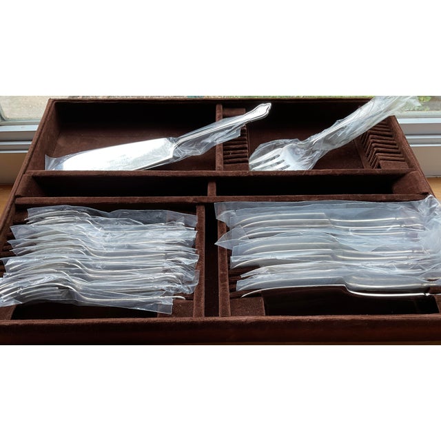 Silver New 1980s Flatware Fish Set 26 Pieces Du Barry For Sale - Image 8 of 15