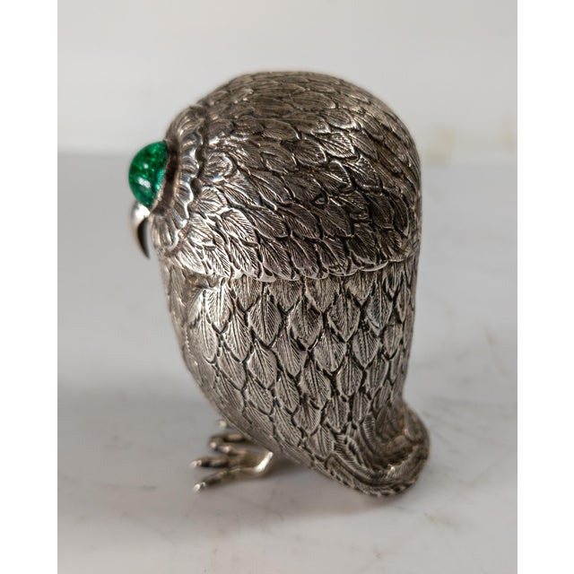 Mid 20th Century Mid-Century Italian European Sterling Silver Owl Form Match Holder For Sale - Image 5 of 17