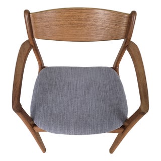 Vintage Danish Modern Teak Armchair – Erik Buch Style – Made in Denmark – Newly Upholstered For Sale