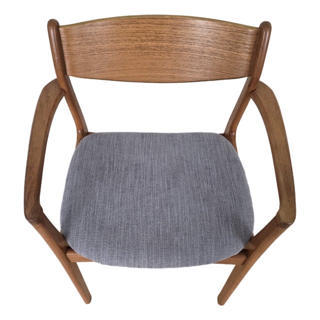 Vintage Danish Modern Teak Armchair – Erik Buch Style – Made in Denmark – Newly Upholstered For Sale