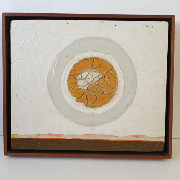 1971 Mixed Media Sculptural Relief "Full Moon" by McCabe Framed For Sale - Image 10 of 10