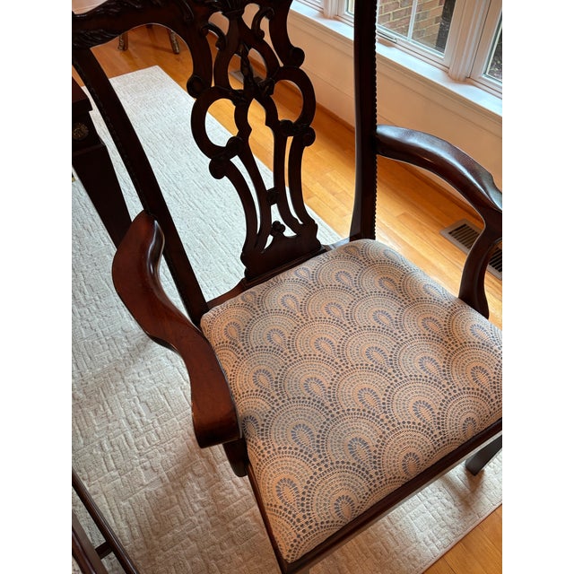 Late 20th Century Maitland-Smith Carved Mahogany Chippendale Dining Chairs - Set of 6 For Sale - Image 15 of 18