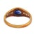 Vintage Sapphire Diamond 18k Yellow Gold Ring, Size 4.25 For Sale In Los Angeles - Image 6 of 6