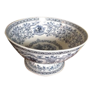 19th Century Large Furnival Centerpiec Transferware Bowl