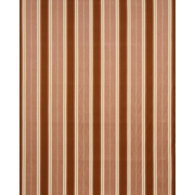 Traditional Sample - Schumacher Double Face Stripes Fabric In Terracotta Lime For Sale - Image 3 of 6