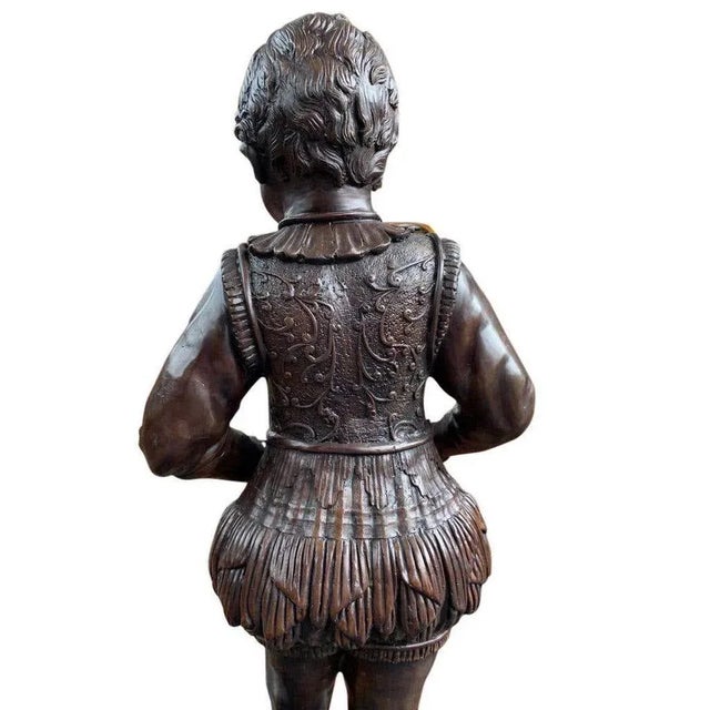 Large Bronze Elizabethan Page Boy Fountain Statues, 20th Century, Set of 2 For Sale - Image 5 of 14