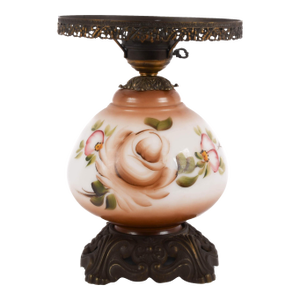 Falkenstein Hurricane Lamp Base With Decorated Flowers