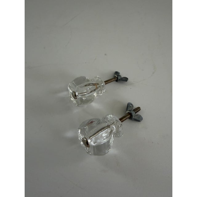Pair of Vintage Clear Glass Cabinet Knobs, 1930s–1940s For Sale - Image 10 of 10