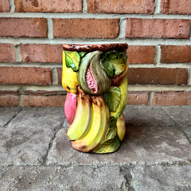 Rustic European Vintage Italian Majolica Vase / Kitchen Utensil Container — 8” For Sale - Image 3 of 10
