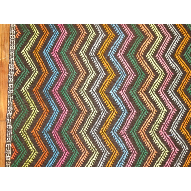 Mid 20th Century Vintage Turkish Jajim Flat-weave - 5'3" x 8'9" For Sale - Image 5 of 5