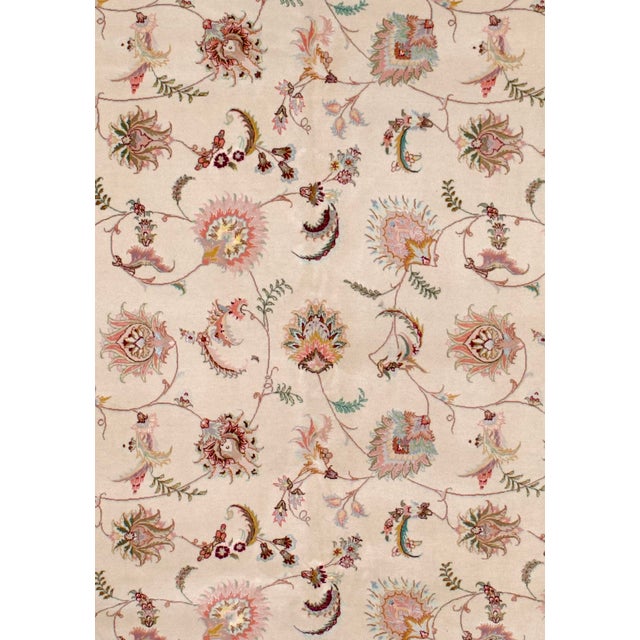 Extremely Fine Persian Tabriz Wool & Silk Rug 8’2” x 11’8”. The enormous output of carpets and scatters in virtually every...