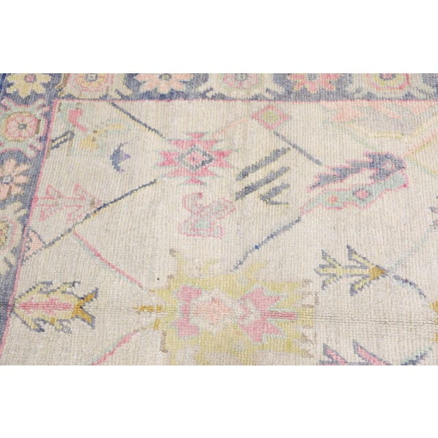 Turkish 21st Century Oriental Handwoven Light Grey Turkish Oushak Rug 5'7" X 5'6" For Sale - Image 3 of 9