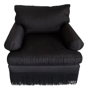 Mid Century Modern Black Down Stuffed Club Chair - 1 of a Pair