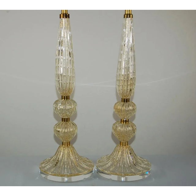 Murano Vintage Murano Glass Lamps Gold For Sale - Image 4 of 10