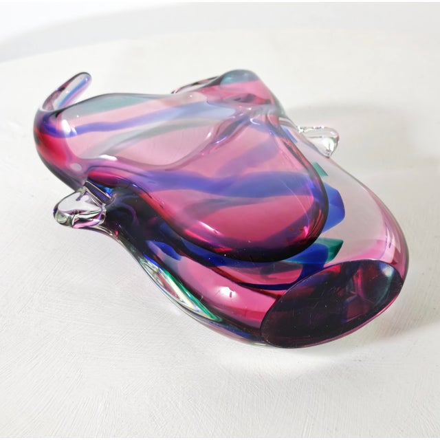 Mid-Century Modern Multicolored Sommerso Glass Vase in the style of Salviati, Italy, 1970s For Sale - Image 16 of 18