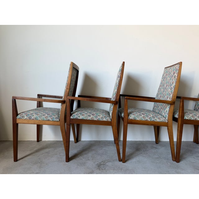 Wood 1970s Mid-Century Modern Dillingham Arm Dining Chairs – Set of 6 For Sale - Image 7 of 17