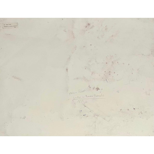 1990s Mason Rader, Surrealist Spray Paint Mixed Media Snowfall Aurora Borealis Mason Rader Paintin, 1994 For Sale - Image 5 of 7